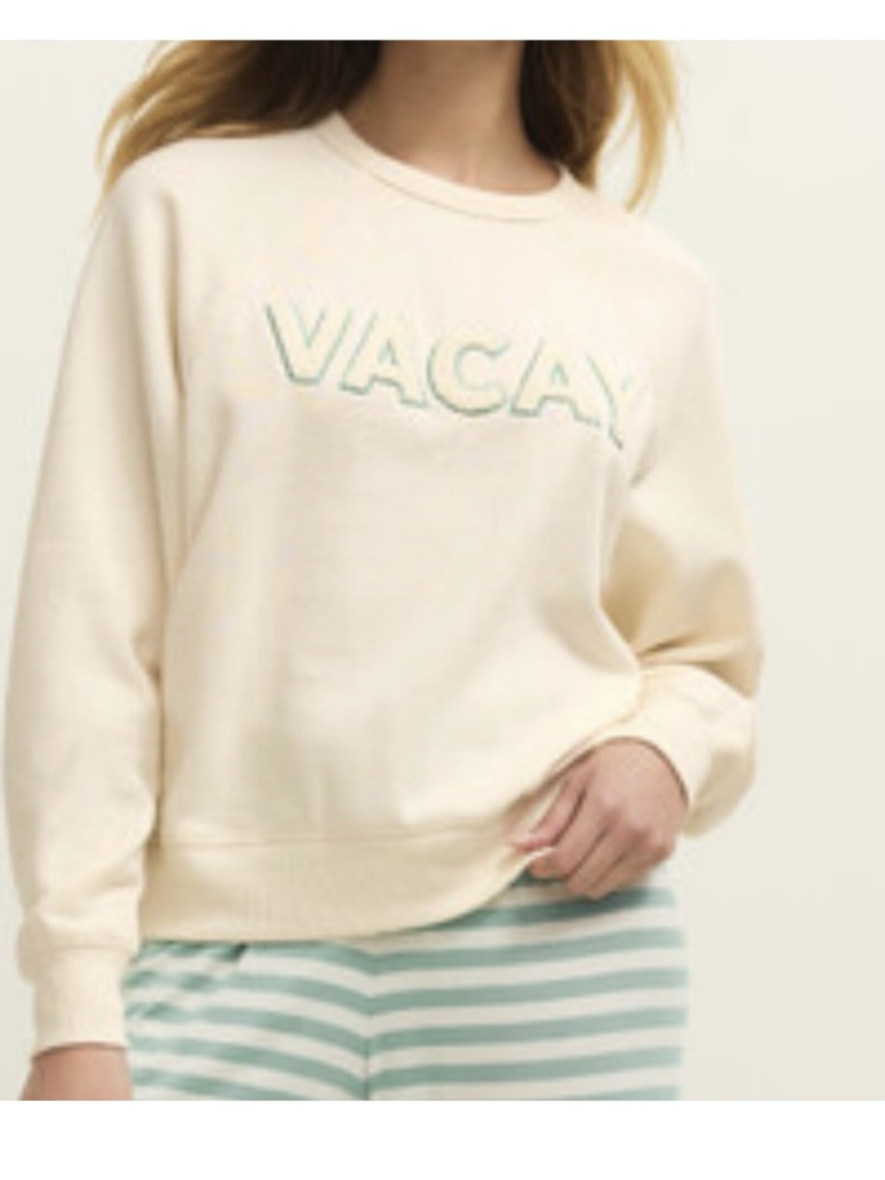 NEW ZSUPPLY ZLT261265 Vacay Sweatshirt Vanilla Ice